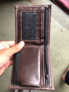 Fancy Men Brown Slim Wallet With A Surprise Gift