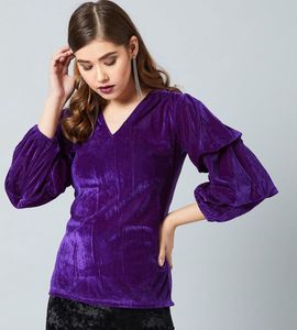 Estonished Purple Velvet Top XXL