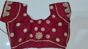 Beautiful Red Bridal Sari With Blowse