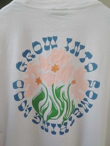 H&amp;M  aOversize White Graphic Print T-shirt