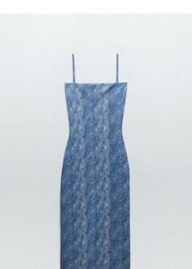 Denim Print Bodycon  Dress
