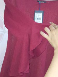 Burgundy Bell Sleeve Dress