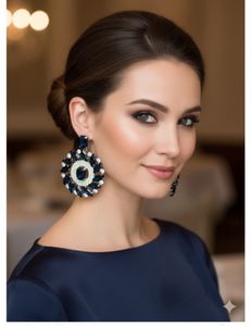 Elegant Blue Stone Earrings new with tag