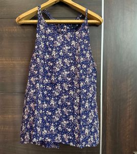 Navy Blue Floral Strappy Top