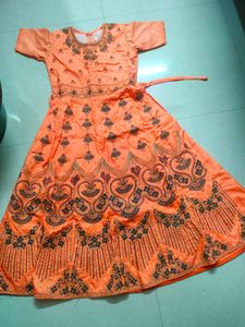 Orange Embroidered Lehenga Choli