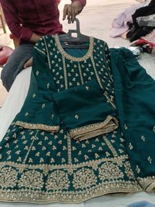 Green Embroidered Kurta Set