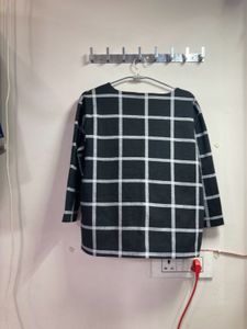 Black &amp; White Plaid Blouse By Annabelle