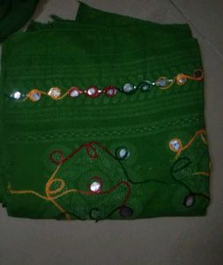 Green Embroidery Work Dupattas