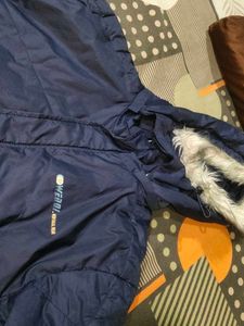 Women Blue Fur Hoody Winter Special Jacket Korean