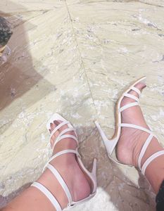 White Strappy Heels