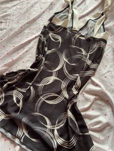 Brown &amp; White Pattern Mini Dress (night Wear)