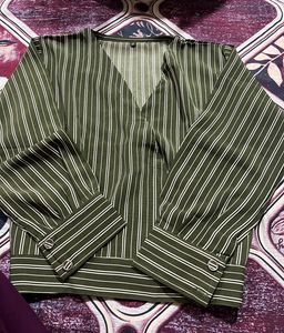 Striped V-Neck Blouse