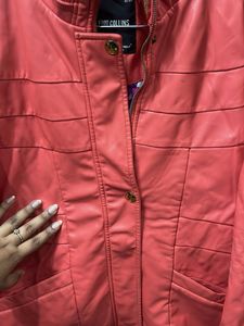 Orange  Leather Jacket