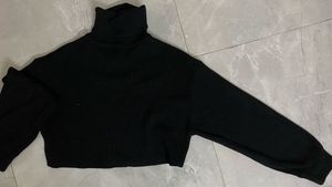 H&amp;M Cropped Knit Polo Neck Jumper