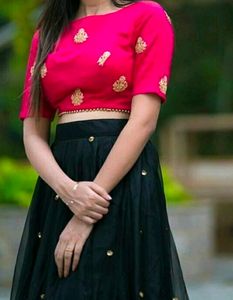 New Black Lehenga &amp; Pink Blouse