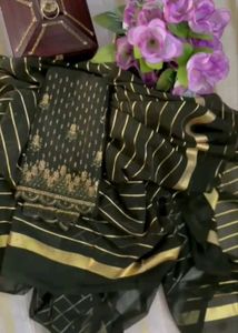 Embellished Chiffon Saree With Designer Blouse