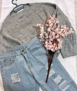 🎁Buy1 Get1 Free Grey Knit Sweater C