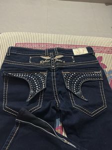 Rhinestone Pocket Jeans