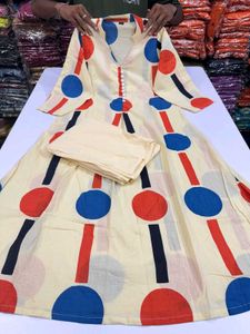 Polka Dot Anarkali Kurti Set