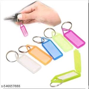 Plastic Keychain With Name Tag Labe