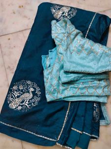 Gotta Patti Blouse An Beautiful Saree Available
