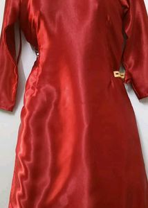 Red Satin Salwar Suit