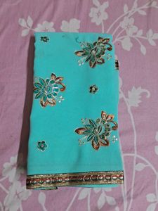 Embroidered Saree Pastel Colors