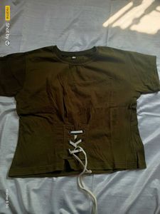 Olive Green Crop Top