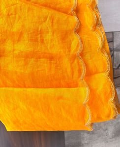 Mustard Organza Dupatta