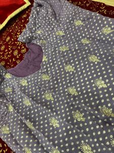 Embroidered Purple Dupatta
