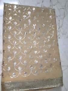 Georgette Beige Colour Saree