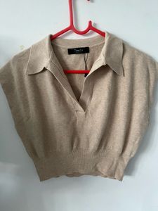 Cute Knit Polo Top