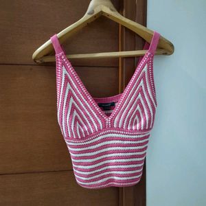 Pink Striped Knit Top💗
