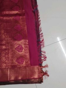 Sea Blue Emboss Silk Saree...