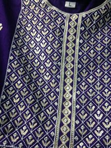 Embroidered Purple Kurti - Size L