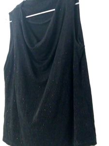 Black Sleeveless Shimmer Drape Top 🖤✨