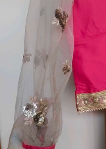 Pink Embellished Readymade Blouse/top