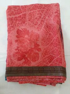 78)New Pink Lace Saree