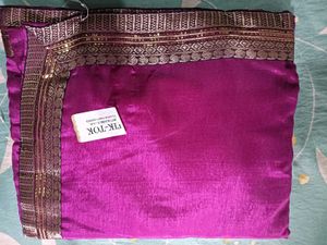 Purple Silk Blend Saree