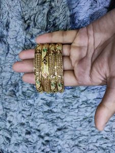 Gold-Plated Bangles (Set of 4)