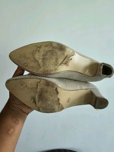 Shimmer Silver Party Wear Heels/pumps