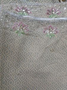 Beautiful Saree with ambroidery work and sequin at