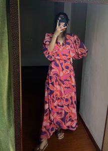 FREEBIRD Belia Wrap Floral Pink Dress