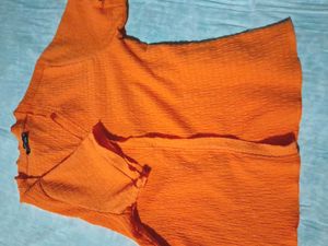 Orange Casual Top - Size M