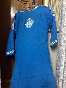 Blue Embroidered Kurta