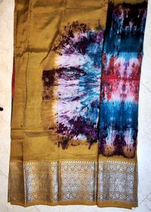 Elegant Mustard &amp; Navy Saree