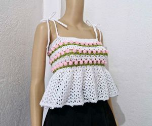 Crochet Tulip 🌷 Ruffle Top