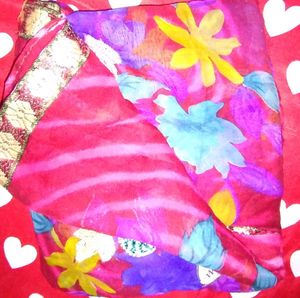 Floral Hand-Painted Silk Saree