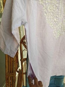 Chikankari Lavender Short Kurta