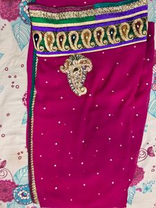Magenta Sari Blouse - Embellished